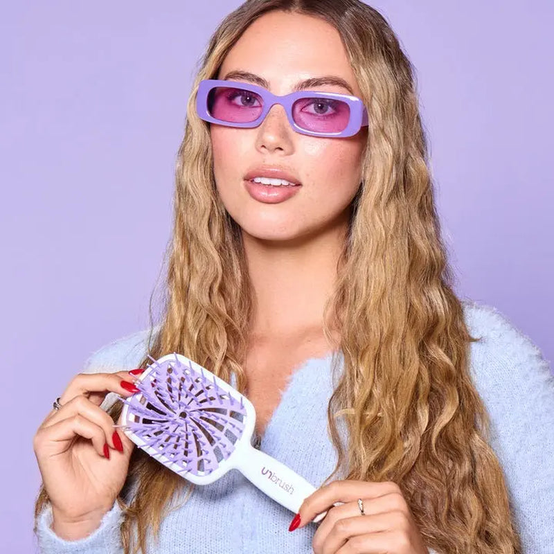 Unbrush plus Detangling Hair Brush, Gentle Tangle Release, Reduced Dreakage, Decreases Hair Drying Time, Easy-To-Clean, Ultra Light, Soft Bristle by FHI HEAT