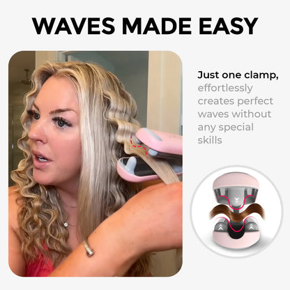 TYMO ROVY 1.25-Inch Beach Waves Curling Wand with Ionic Ceramic 3-Barrel Crimper for Women, Dual Voltage, Anti-Scald, Easy to Use, Mermaid Hair, Gift Box Ready; Travel Hair Tools; Adjustable Volumizing Curler Summervibes Mothersdaygift