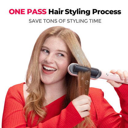 TYMO RING Series - TYMO RING or TYMO RING plus or TYMO FLIPRO 2-In-1 Straightener Comb for Frizz-Free Styling, Ionic Titanium Brush, 9 Temp & LED, Multifunctional Brush, Fast Heat, Each Sold Separately; Summervibes Plancha De Cabello, Mothersdaygift