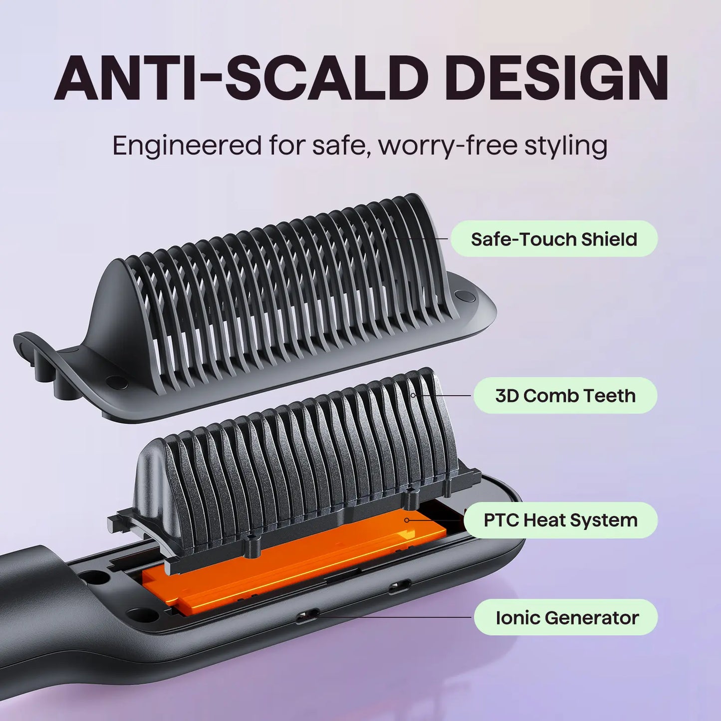Wavytalk Sleek Sweep Ionic Hair Straightener Brush
