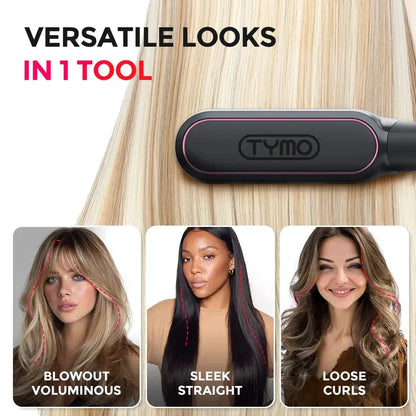 TYMO RING Series - TYMO RING or TYMO RING plus or TYMO FLIPRO 2-In-1 Straightener Comb for Frizz-Free Styling, Ionic Titanium Brush, 9 Temp & LED, Multifunctional Brush, Fast Heat, Each Sold Separately; Summervibes Plancha De Cabello, Mothersdaygift
