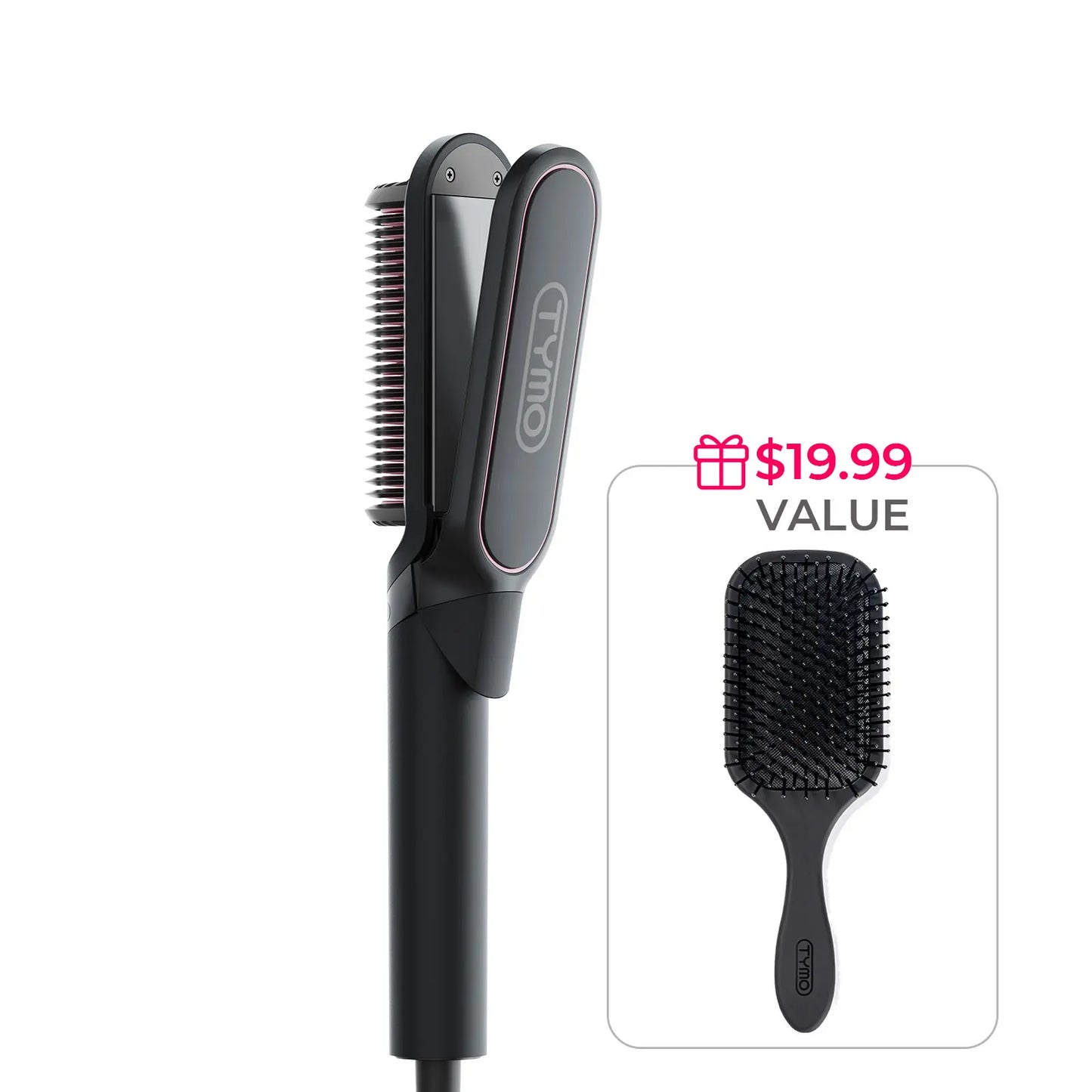 TYMO RING Series - TYMO RING or TYMO RING plus or TYMO FLIPRO 2-In-1 Straightener Comb for Frizz-Free Styling, Ionic Titanium Brush, 9 Temp & LED, Multifunctional Brush, Fast Heat, Each Sold Separately; Summervibes Plancha De Cabello, Mothersdaygift