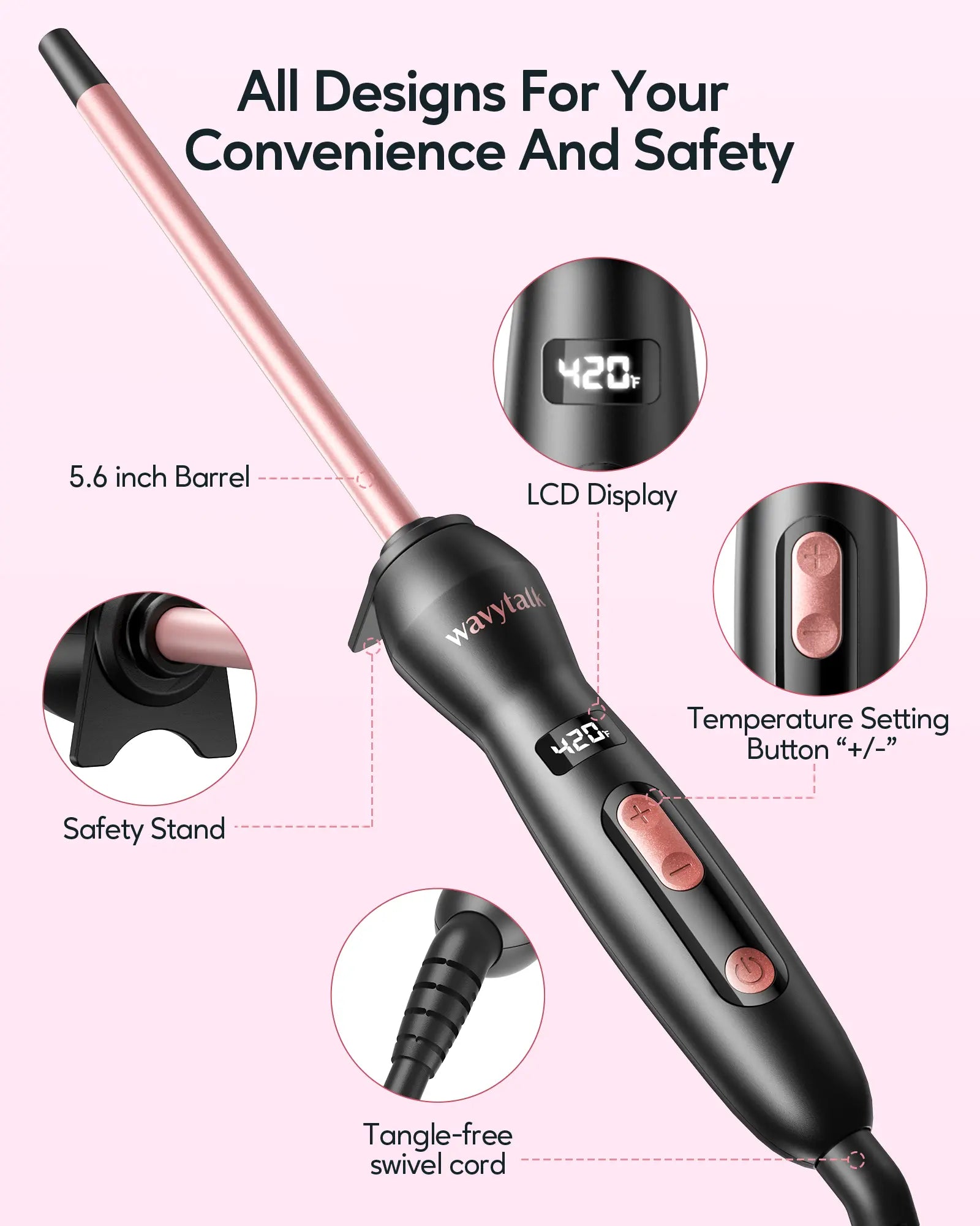 Wavytalk Micro Wave 3/8” Curling Wand