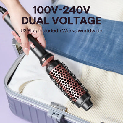 Wavytalk Multi-Curl 5-In-1 Ceramic Curling Wand Set, Fast Heat up Curling Wand from 1/2 to 1 1/4 Inch and a Thermal Brush, Dual Voltage Curling Iron