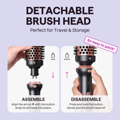 Wavytalk Multi-Curl 5-In-1 Ceramic Curling Wand Set, Fast Heat up Curling Wand from 1/2 to 1 1/4 Inch and a Thermal Brush, Dual Voltage Curling Iron